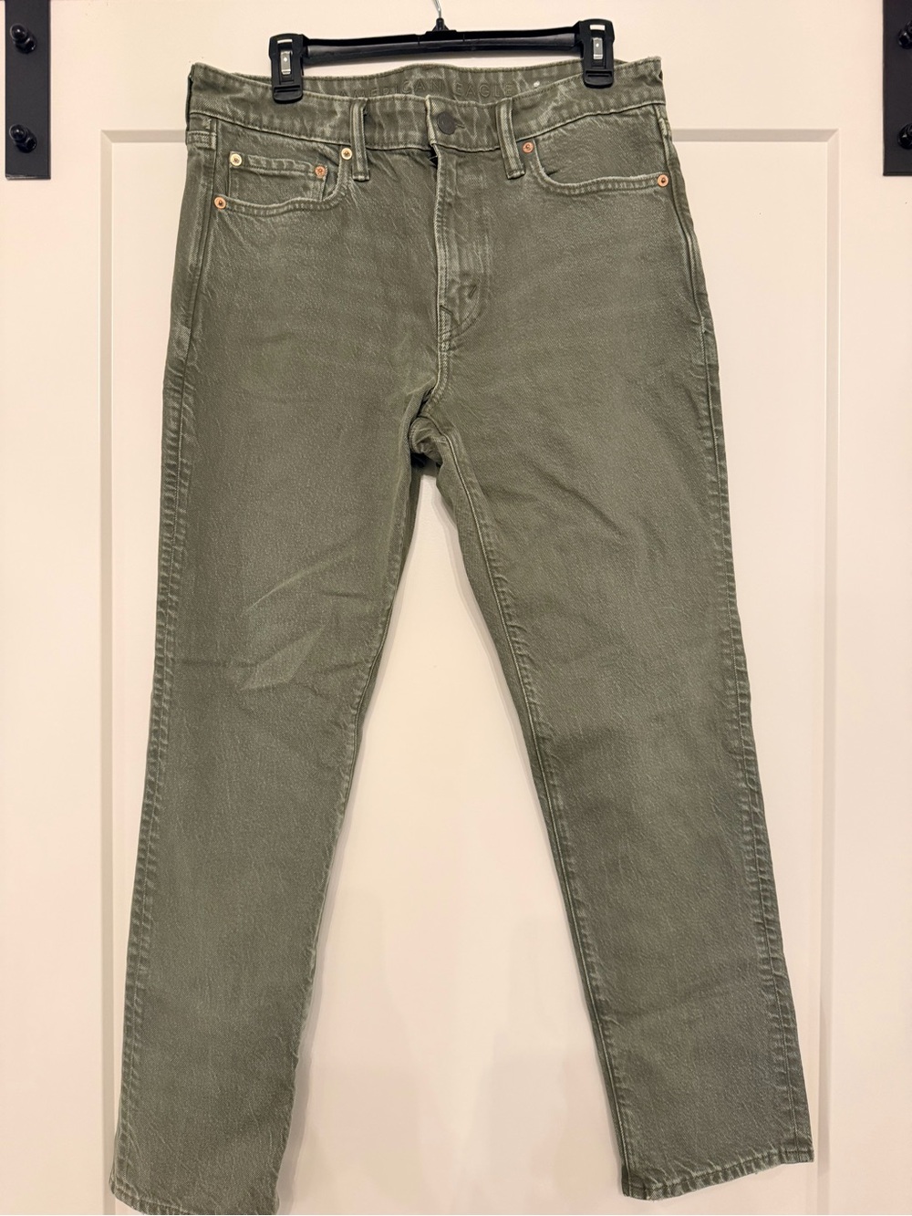 American Eagle Outfitters Slim Straight Jeans in Olive Green